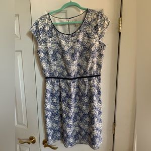 Ann Taylor Loft blue floral dress, size 12, worn once